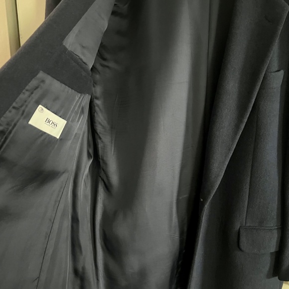 VINTAGE HUGO BOSS WOOL SPORTS COAT 46L 2-BUTTON BLUE VENTLESS NOTCH COLLAR USA - Picture 6 of 10